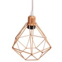 Ver imagem 5 de 3 Pendentes Aramado Diamante Lustre Cabo Cristal Cobre Rose Gold + 3 Lãmpadas Led ST64 Vintage