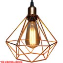 Ver imagem 3 de Pendente Aramado Diamante Cabo 1,5 Mt Luminária Lustre Pequeno Teto Retrô Cobre Rose Gold