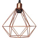 Ver imagem 4 de Pendente Aramado Diamante Cabo 1,5 Mt Luminária Lustre Pequeno Teto Retrô Cobre Rose Gold
