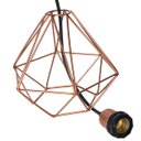 Ver imagem 6 de Pendente Aramado Diamante Cabo 1,5 Mt Luminária Lustre Pequeno Teto Retrô Cobre Rose Gold
