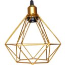 Ver imagem 4 de Pendente Aramado Diamante Cabo 1,5 Mt Luminária Lustre Pequeno Teto Retrô Dourado Agp Ilumini