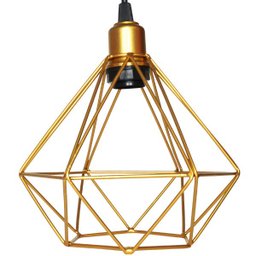 Pendente Aramado Diamante Cabo 1,5 Mt Luminária Lustre Pequeno Teto Retrô Dourado Agp Ilumini - 4 Pendente Aramado Diamante Cabo 1,5 Mt Luminária Lustre Pequeno Teto Retrô Dourado Agp Ilumini - 4