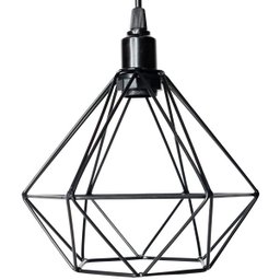 Pendente Aramado Diamante Cabo 1,5 Mt Luminária Lustre Pequeno Teto Retrô Preto Agp Ilumini - 4 Pendente Aramado Diamante Cabo 1,5 Mt Luminária Lustre Pequeno Teto Retrô Preto Agp Ilumini - 4