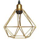 Ver imagem 4 de 3 Pendentes Aramado Diamante Cabo 1,5 Mt Luminária Lustre P Teto Retrô Dourado Agp Ilumini