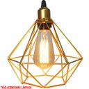 Ver imagem 3 de 4 Pendentes Aramado Diamante Cabo 1,5 Mt Luminária Lustre P Teto Retrô Dourado Agp Ilumini