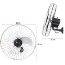 Ver imagem 3 de Kit 2 Ventiladores Parede 60cm 200W Industrial Turbo Turbão 3 Pás Bivolt 110V 220V Preto Vitalex