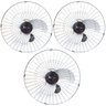Kit 3 Ventiladores Parede 60cm 200W Industrial Turbo Turbão 3 Pás Bivolt 110V 220V Preto Vitalex - 1