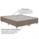 Ver mais imagens de Kit Cama Box King + Cabeceira Estofada em Madeira Maciça Curva Provençal com Capitonê Marrom