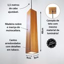 Ver imagem 2 de Luminária Teto Suspensa Madeira Nobre Balcão Sala de Jantar