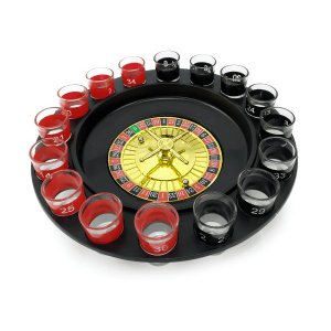 Roleta Drink Cássino Jogo De Bebidas Com 16 Copinhos De Vidro