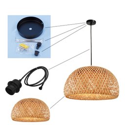 Pendente Luminaria Lâmpada pingente de bambu mão malha estilo chinês tecelagem pendurado lâmpadas 18 - 3