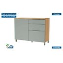 Ver imagem 4 de Gabinete P/pia Cozinha Balcão Marquesa 1 Porta e 3 Gaveta C/ Tampo 120cm Nature/verde - Nesher
