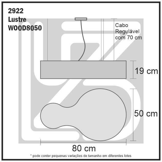 Lustre Madeira Grande Forma Orgânica Wood8050 - Jequitibá - 6