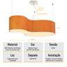 Lustre Madeira Grande Forma Orgânica Wood 8050 - Jequitibá - 6