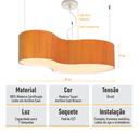 Ver imagem 6 de Lustre Madeira Grande Forma Orgânica Wood 8050 - Jequitibá