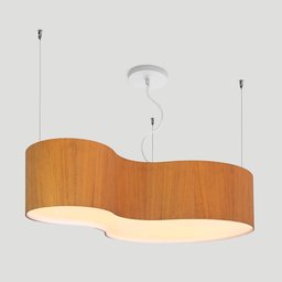 Lustre Madeira Grande Forma Orgânica Wood 8050 - Jequitibá - 5