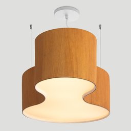 Lustre Madeira Grande Forma Orgânica Wood 8050 - Jequitibá - 3