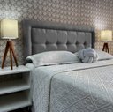 Ver imagem 1 de Cabeceira Cama Casal Veneza 05 Luxor Linho Cinza 60 Rbl