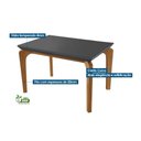 Ver imagem 3 de Sala de Jantar Completa Londrina C/ Tampo Madeirado Vidro Canto Curvo 120x80cm e 4 Cadeiras Londrina