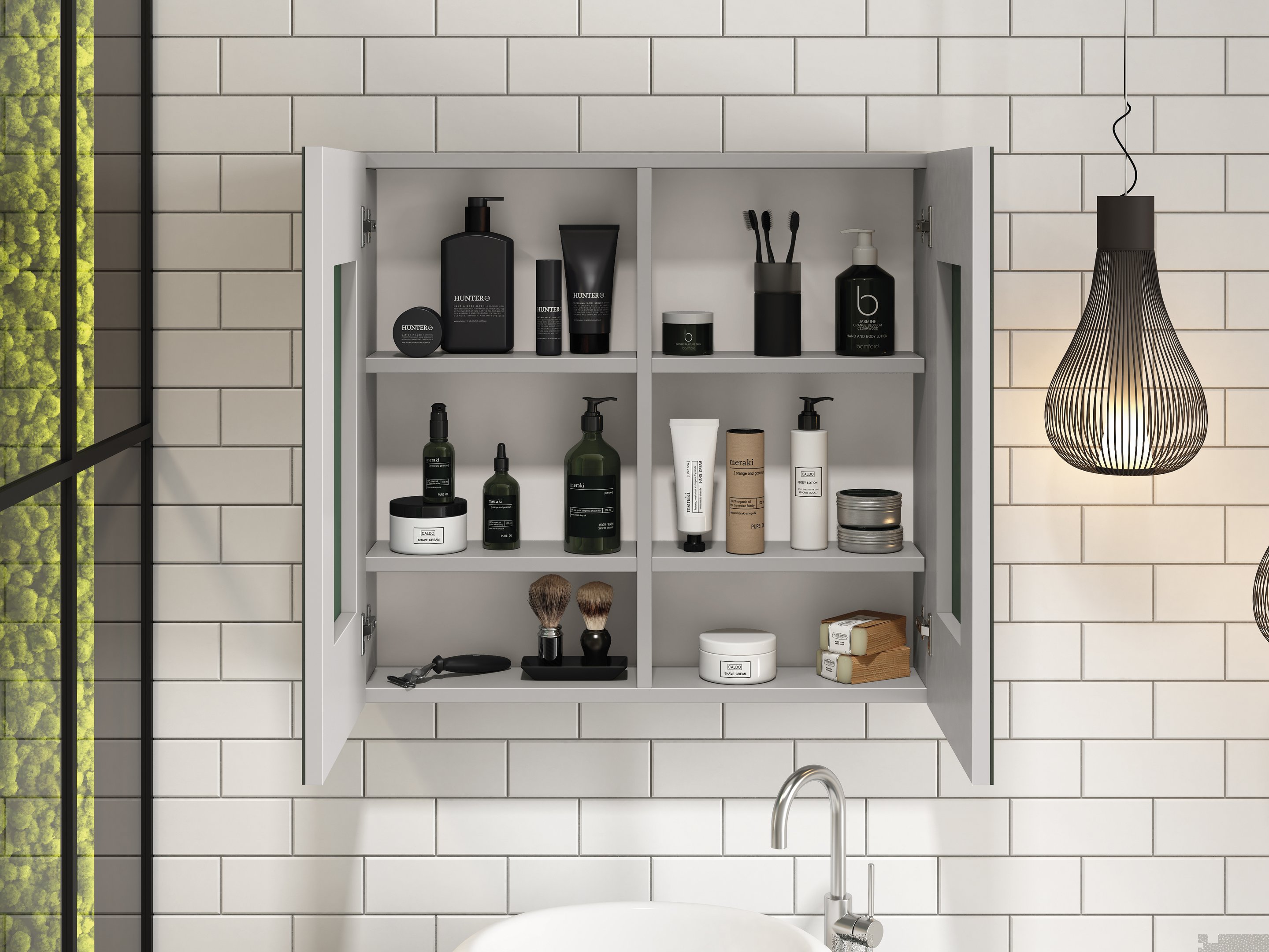 Ver imagem 3 de Espelheira De Parede Para Banheiro Life 60x57x14 Cor: Cinza