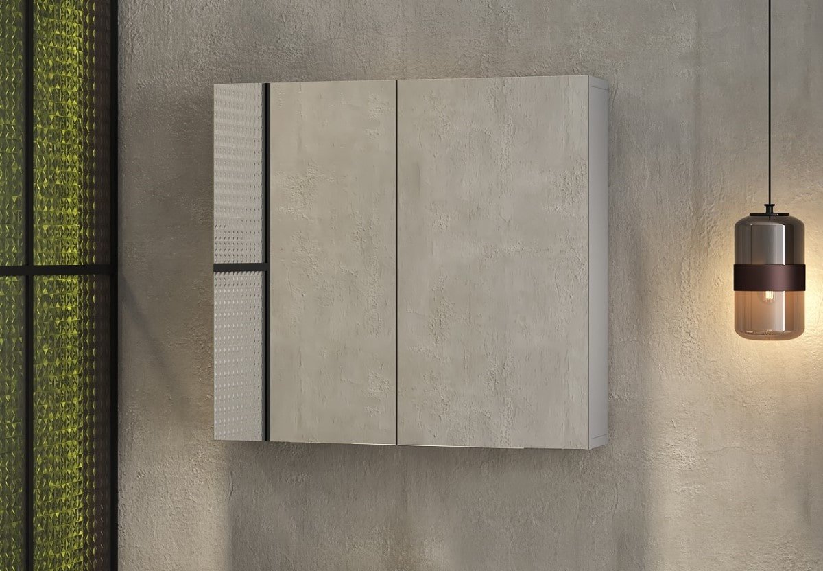 Ver imagem 1 de Espelheira De Parede Para Banheiro Life 60x57x14 Cor: Cinza