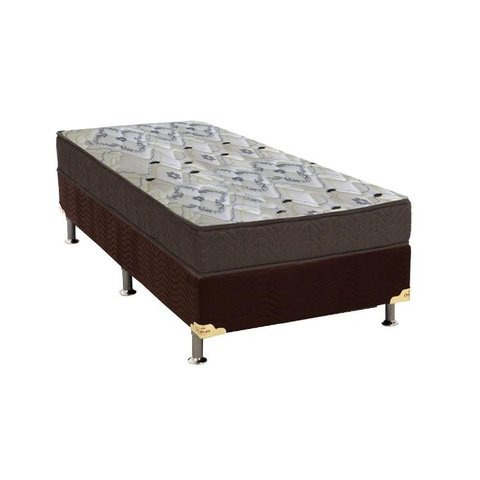 Cama Box Solteiro: Colchão Ortopédico Ortobom D45/EP Fort Tech ISO 150 + Base CRC Suede Brown(78x188