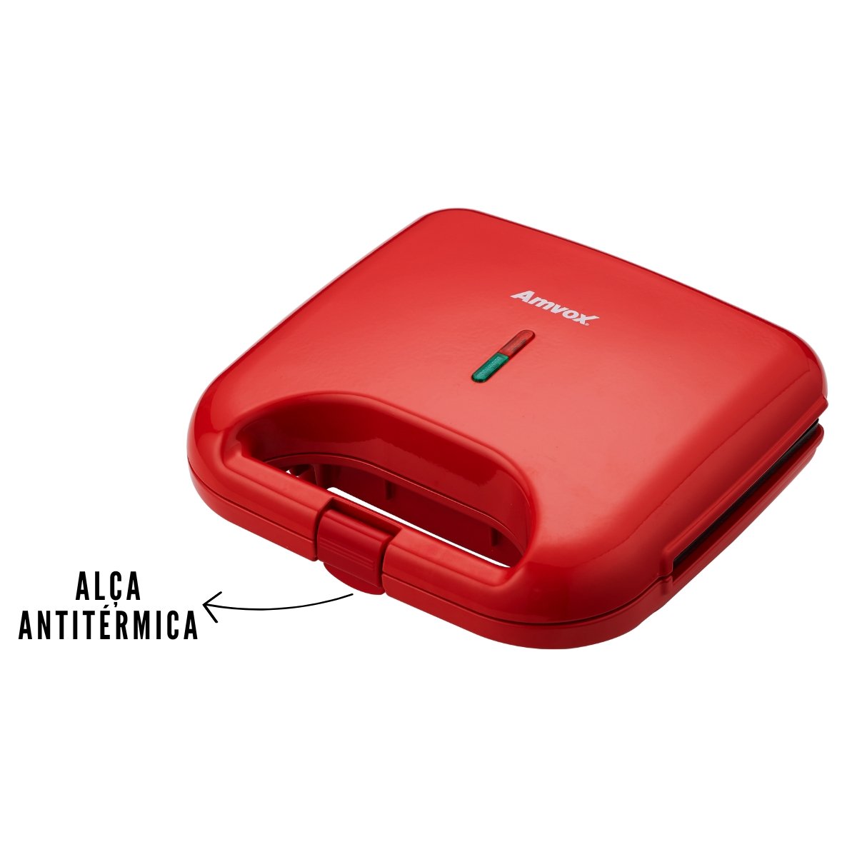 Sanduicheira e Grill Elétrica Antiaderente Amvox Ams 370 Red (220v) - 5