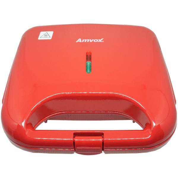 Sanduicheira e Grill Elétrica Antiaderente Amvox Ams 370 Red (220v) - 3