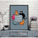 Ver imagem 1 de Quadro Home Is Where My Cat Is 45x34cm:moldura Branca