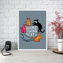 Ver imagem 2 de Quadro Home Is Where My Cat Is 45x34cm:moldura Branca