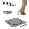 Ralo Click Inteligente 3 Un. Aço Inox Pop Up Banheiro 15x15 - 1