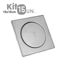 Ralo Click Inteligente 15x15 Banheiro Aço Inox 15 Un. Pop Up Banho - 1