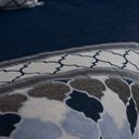 Ver imagem 4 de Kit Xale para Sofá Franja Grécia Tecido Jacquard Almofadas Cheias 5 Peças Azul