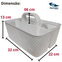 Ver imagem 2 de Cesto Organizador Multiuso Rattan 3 Div Porta Uten Rischioto