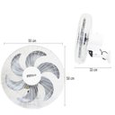 Ver imagem 3 de Kit 3 Ventiladores Parede 50cm 200W Industrial Turbo Turbão 6 Pás Bivolt 110V 220V Branco Vitalex