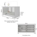 Ver imagem 4 de Berço 3 em 1 para Colchão 130 X 60cm com Cômoda Doce de Leite Multimóveis Branco