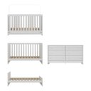 Ver imagem 2 de Berço 3 em 1 para Colchão 130 X 60cm com Cômoda Doce de Leite Multimóveis Branco