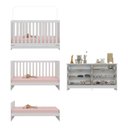 Ver imagem 3 de Berço 3 em 1 para Colchão 130 X 60cm com Cômoda Doce de Leite Multimóveis Branco
