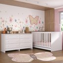 Ver imagem 6 de Berço 3 em 1 para Colchão 130 X 60cm com Cômoda Doce de Leite Multimóveis Branco