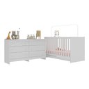 Ver imagem 1 de Berço 3 em 1 para Colchão 130 X 60cm com Cômoda Doce de Leite Multimóveis Branco
