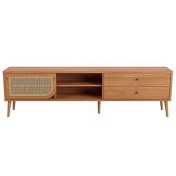 Rack para Tv até 60" 01 Porta com Tela Palhinha e 02 Gavetas 220cm 100% Mdf Tb311 Dalla Costa-freijó - 2