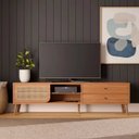 Ver imagem 1 de Rack para Tv até 60 Polegadas 220cm com Porta em Tela Palhinha 100% Mdf Dalla Costa