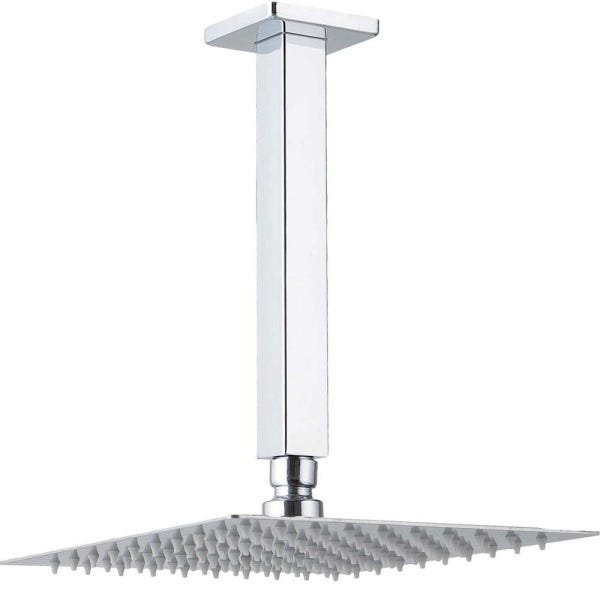 Ducha Teto Inox 304 Quadrada 20x20 Braço Quadrado Chuveiro - 1