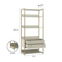Ver imagem 4 de Conjunto de Módulos Guarda-roupa P/ Closet Industrial Olivar 4 Gavetas 178cm - Off White