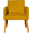 Ver imagem 4 de Kit 2 Poltronas Decorativa para Sala Nina Suede Cores Pé Palito 30cm Castanho