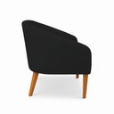 Ver imagem 5 de Poltrona Sala Decorativa Stella Pé Madeira Trapézio Castanho Suede Preto D03 - D’Rossi