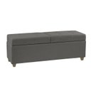 Ver imagem 4 de Canto Alemão Recamier Bau + Painel Madri 160cm Suede Cinza - Inova Decor