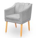 Ver imagem 4 de Kit Poltrona Cadeira para Sala Confortável e Moderna Mila Suede