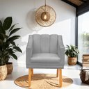 Ver imagem 2 de Kit Poltrona Cadeira para Sala Confortável e Moderna Mila Suede