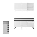 Ver imagem 6 de Armário de Cozinha Compacta com Bancada Americana Veneza Multimóveis Mp2200 Branco/preto